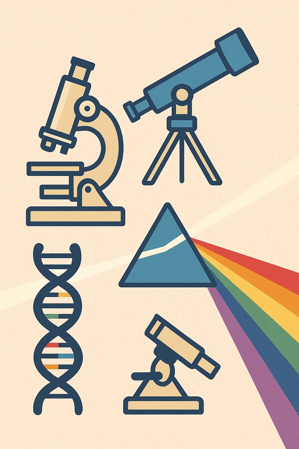 teleskop mikroskop dna prisma